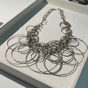Elegant Silver Hoop Necklace